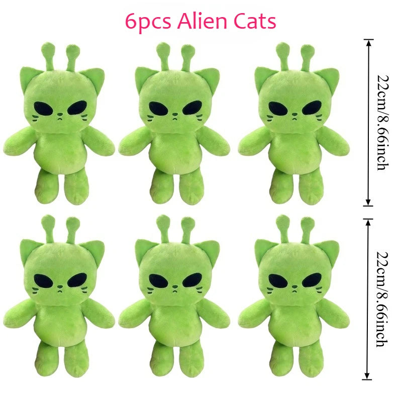 Cute Alien Cat Plush Toy Super Soft Plushie Dolls Kawaii Stuffed Animal Pillow Home Decor Couple Gift for Child Companion Gift