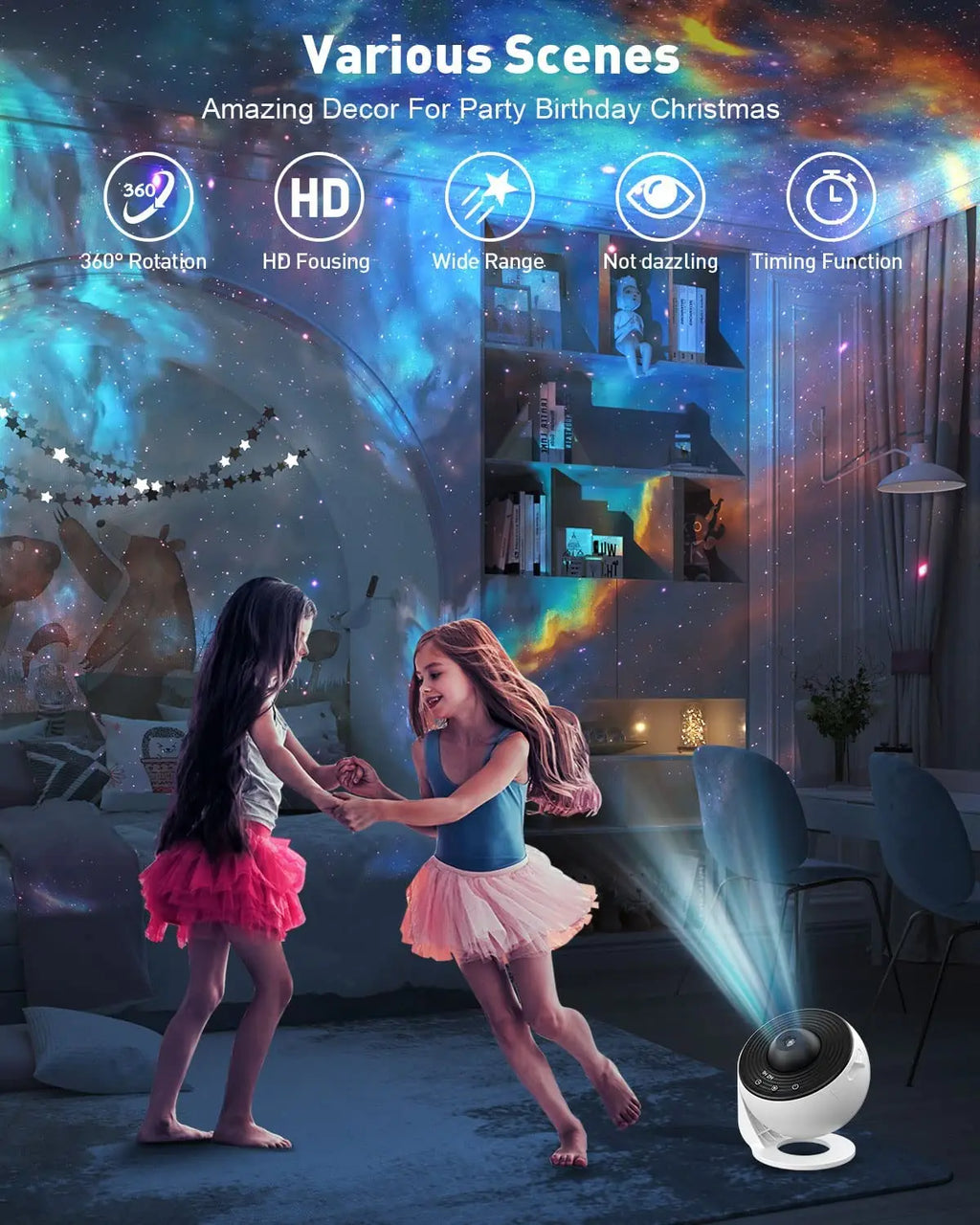 13 IN 1 Star Projector, Galaxy Night Light Projector for Bedroom