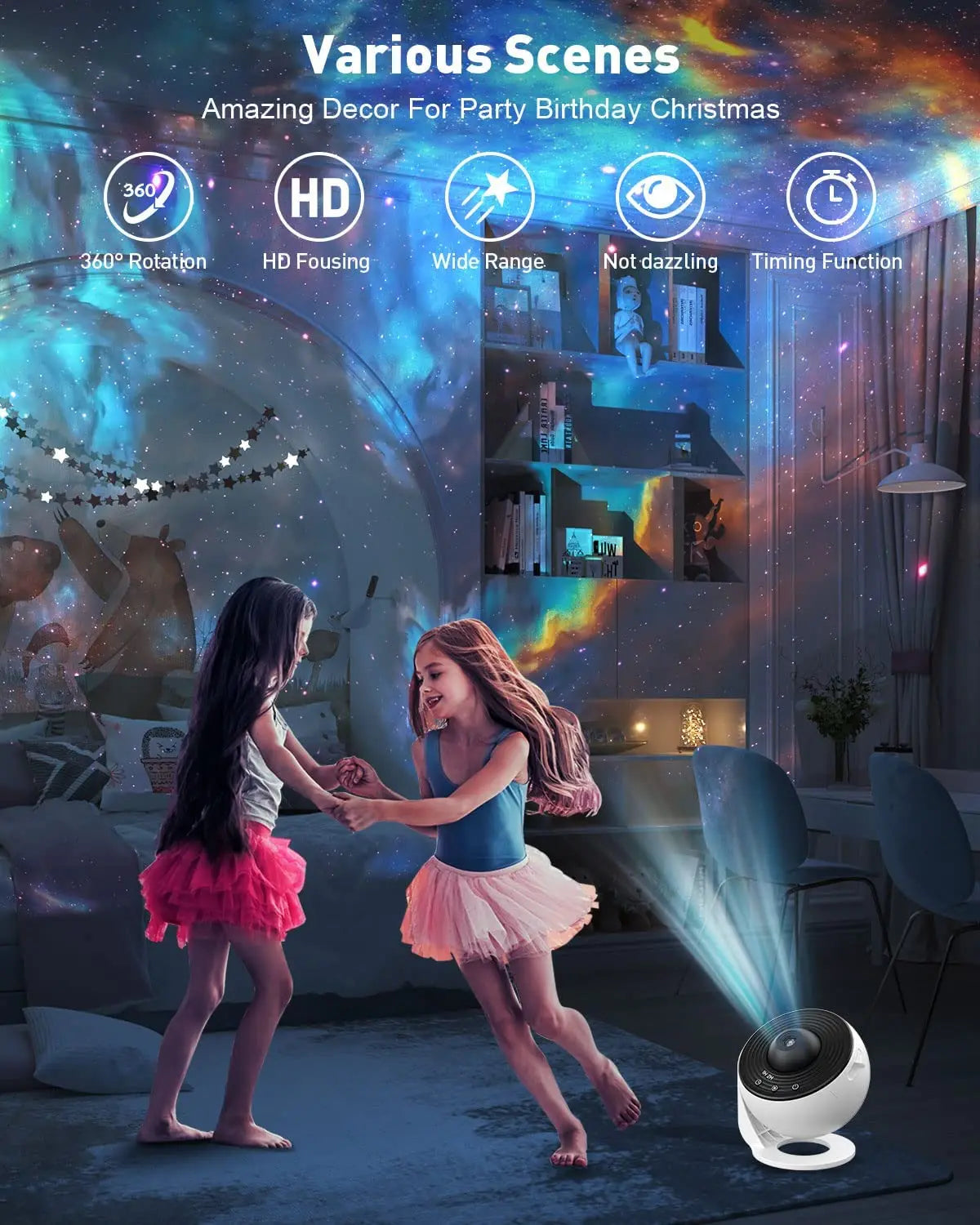 13 IN 1 Star Projector, Galaxy Night Light Projector for Bedroom