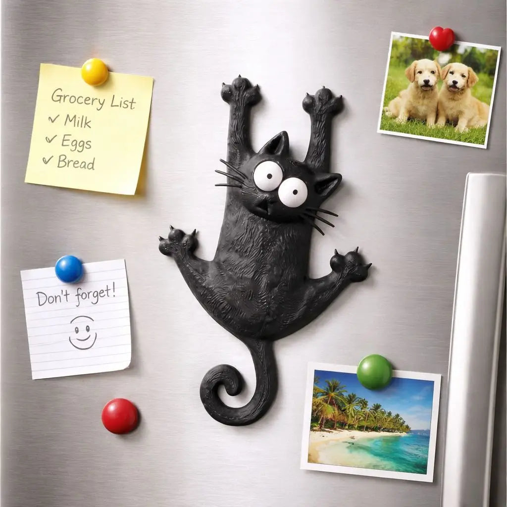Personalized Black Cat Fridge Magnet