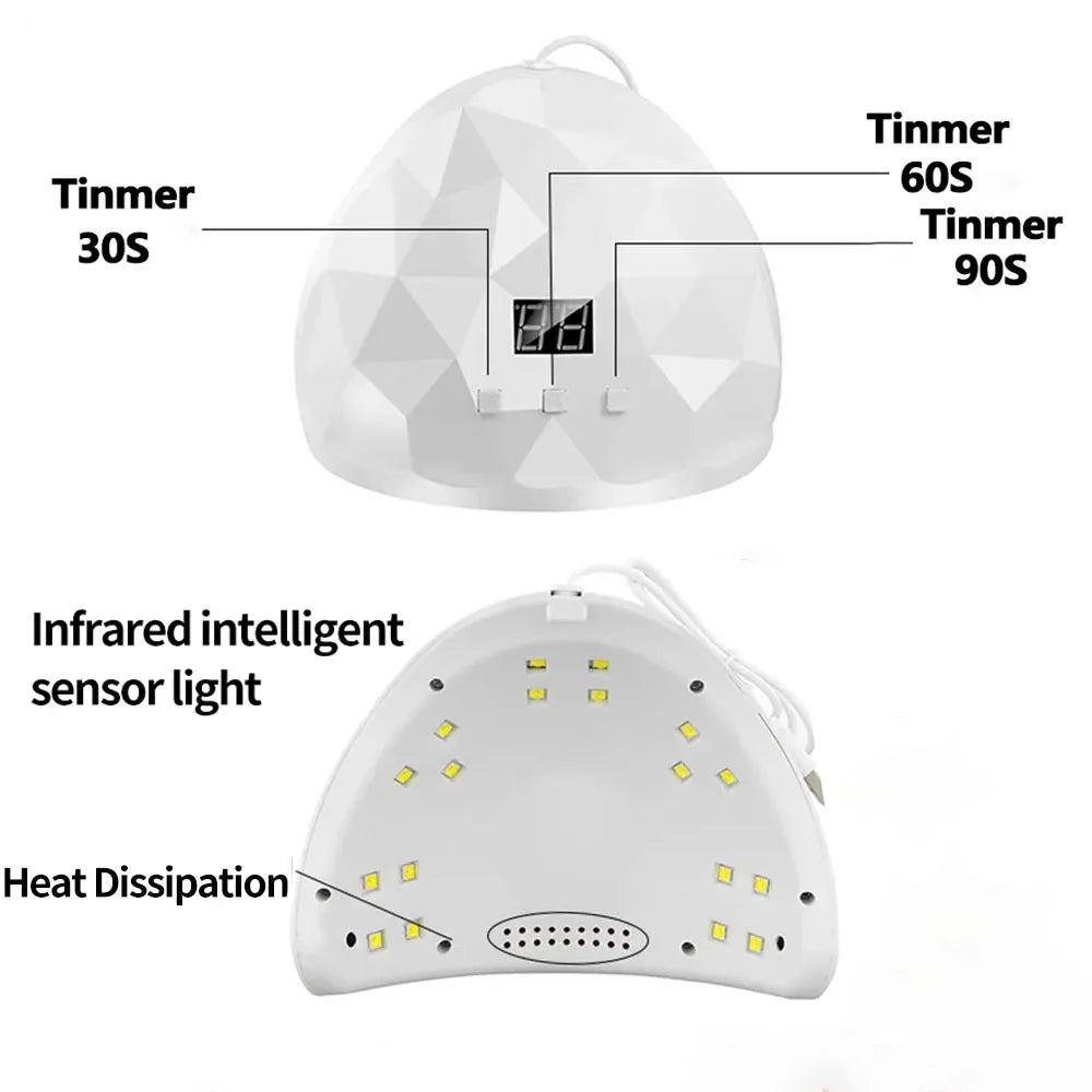 LULAA Nail Dryer Lamp UV Light For Nails Eyes Protection UV Lamp for Gel Nails Gel Nail Polish Curing Dryer Home Salon Tool