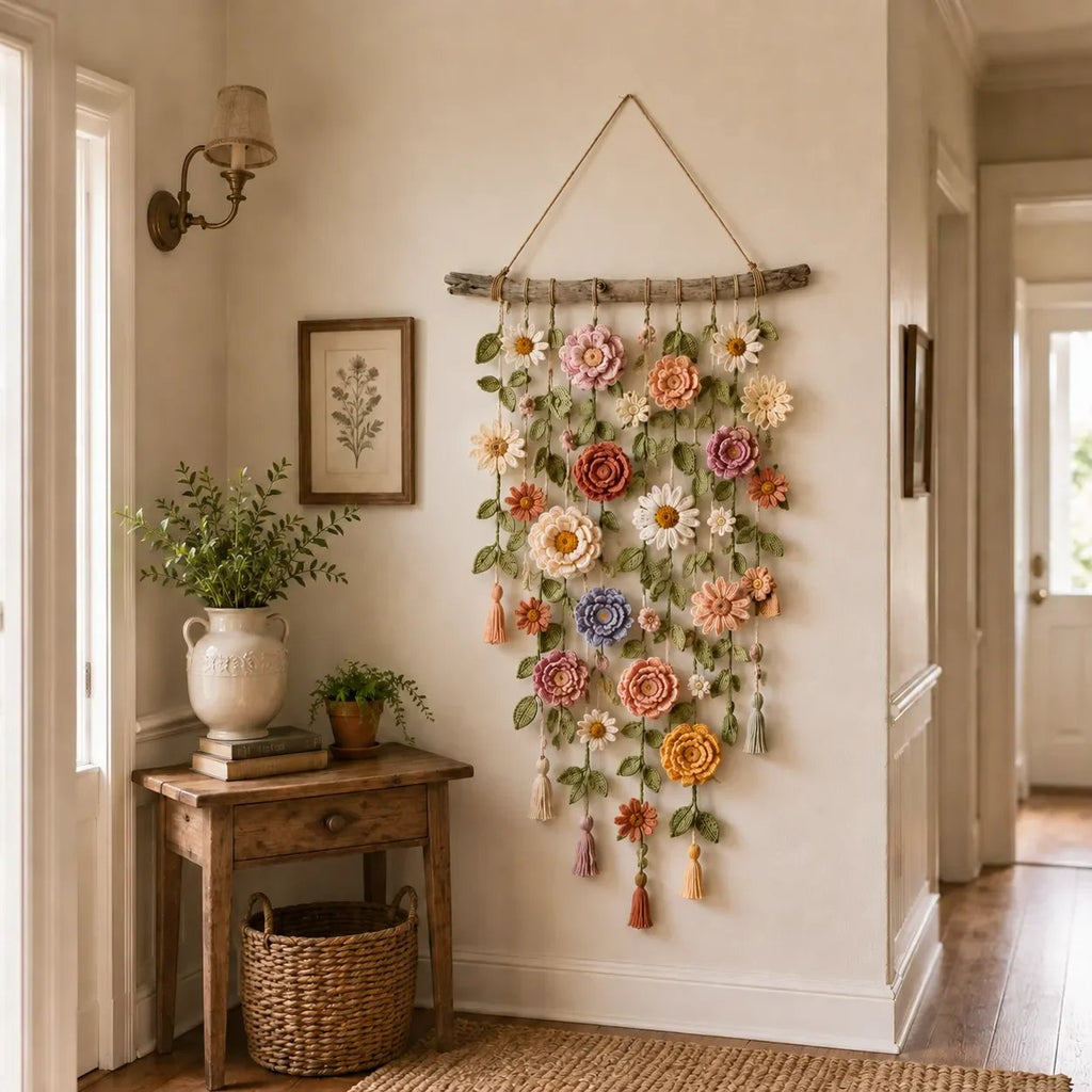 Crochet Flower Wall Hanging Decor