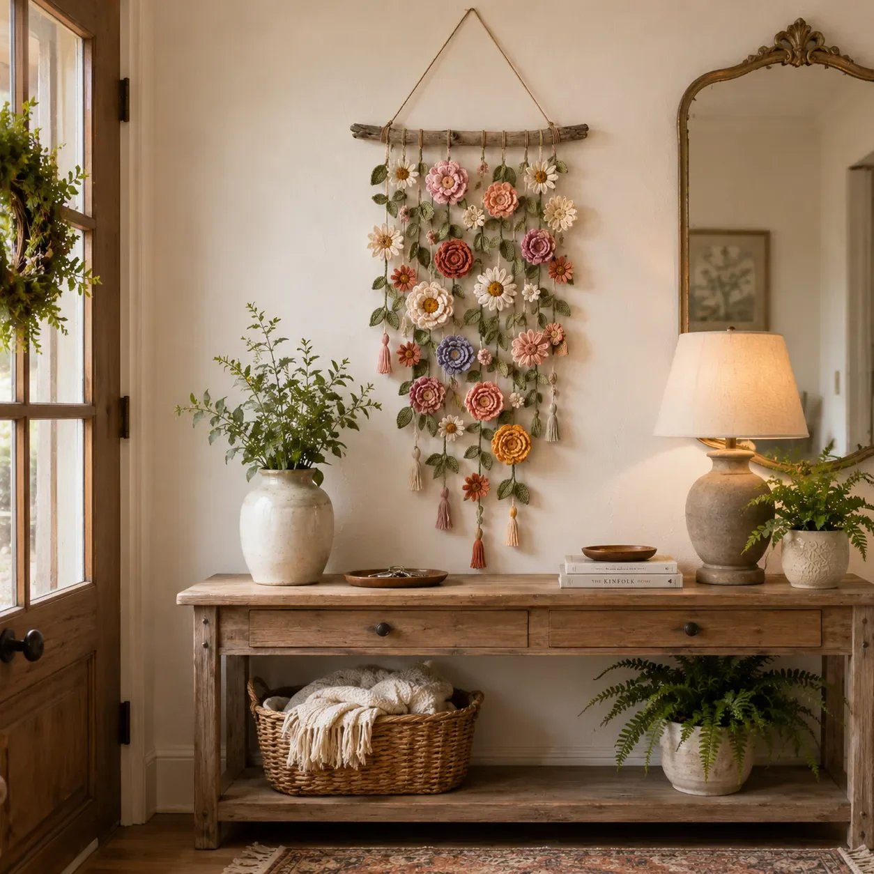 Crochet Flower Wall Hanging Decor