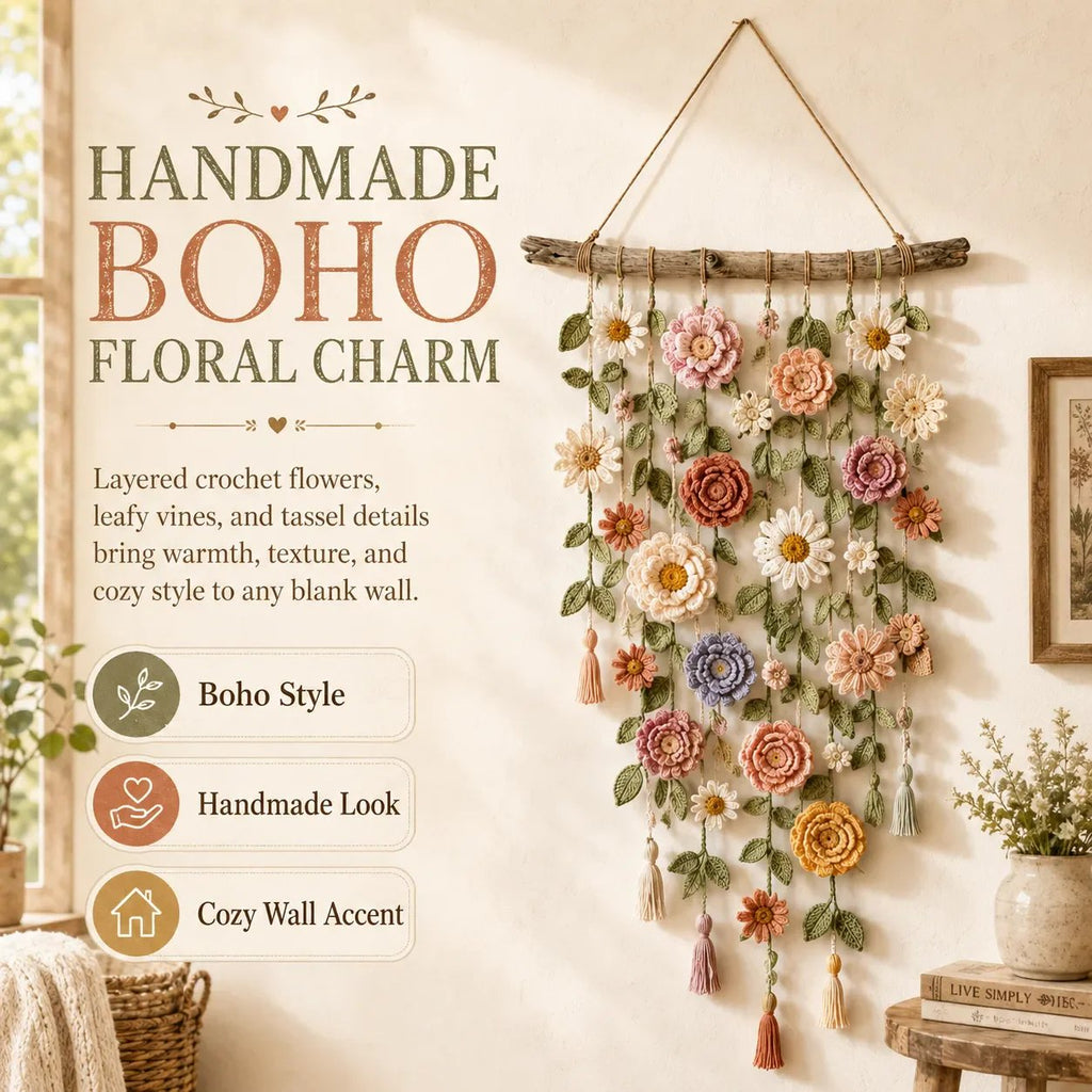 Crochet Flower Wall Hanging Decor
