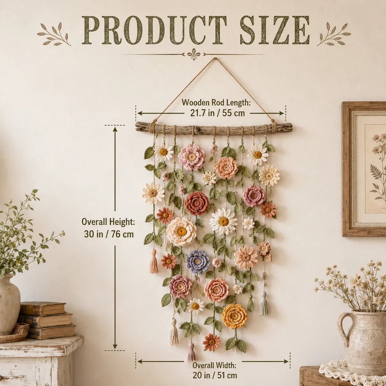 Crochet Flower Wall Hanging Decor